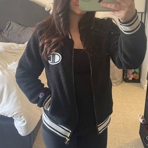 Champion black varsity jacket size M